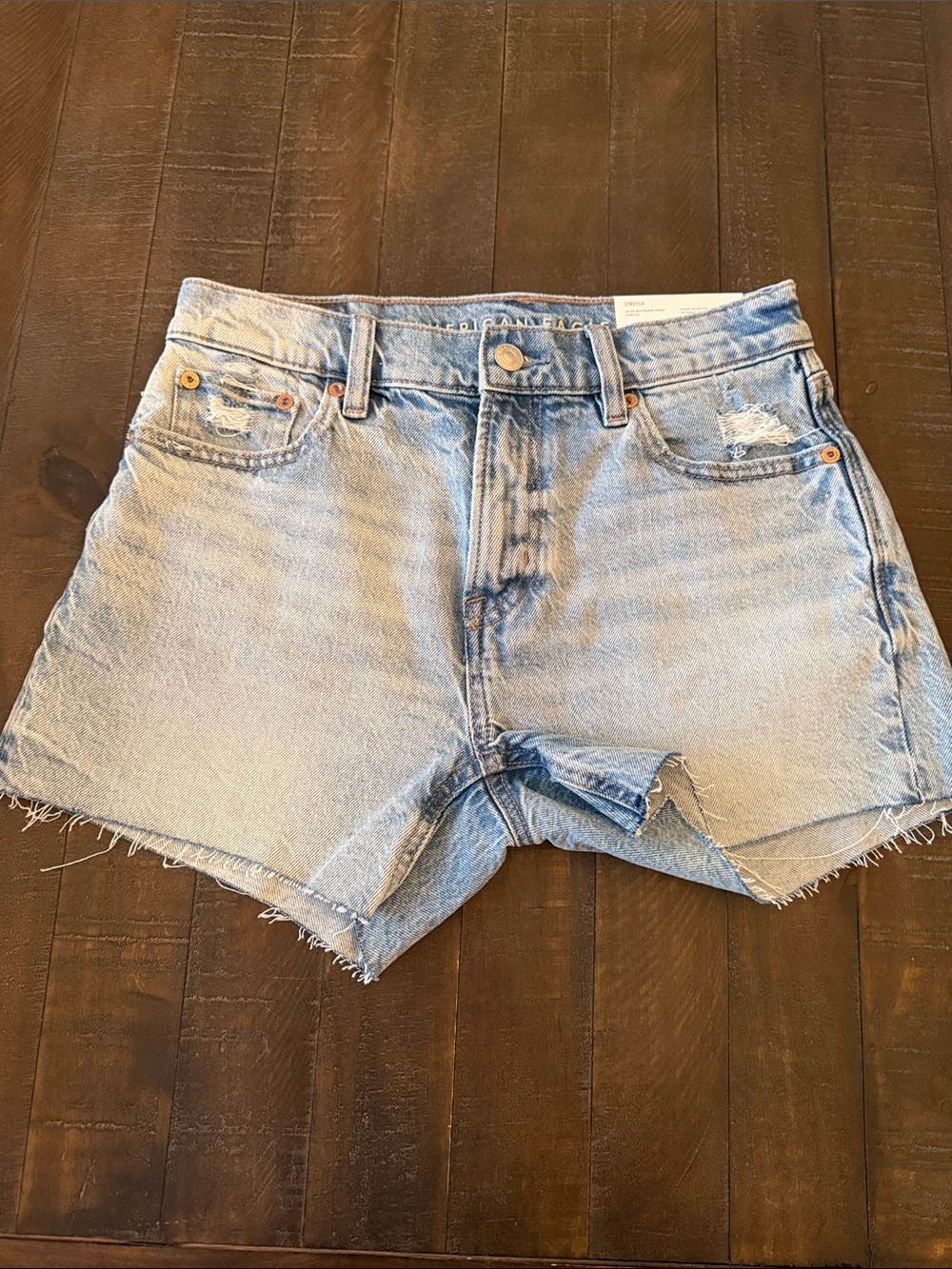 American Eagle Outfitters Ex Boyfriend Light Blue Denim Cutoff Shorts
